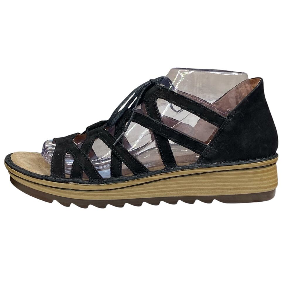 Naot Women's Yarrow Black Suede Lace Up Sandal Size 39 Us 8 View 3